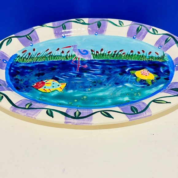 NEW… 18” Nautical Serving Platter, by Chesapeake Bay Company, Decorative Ceramic - Picture 3 of 16